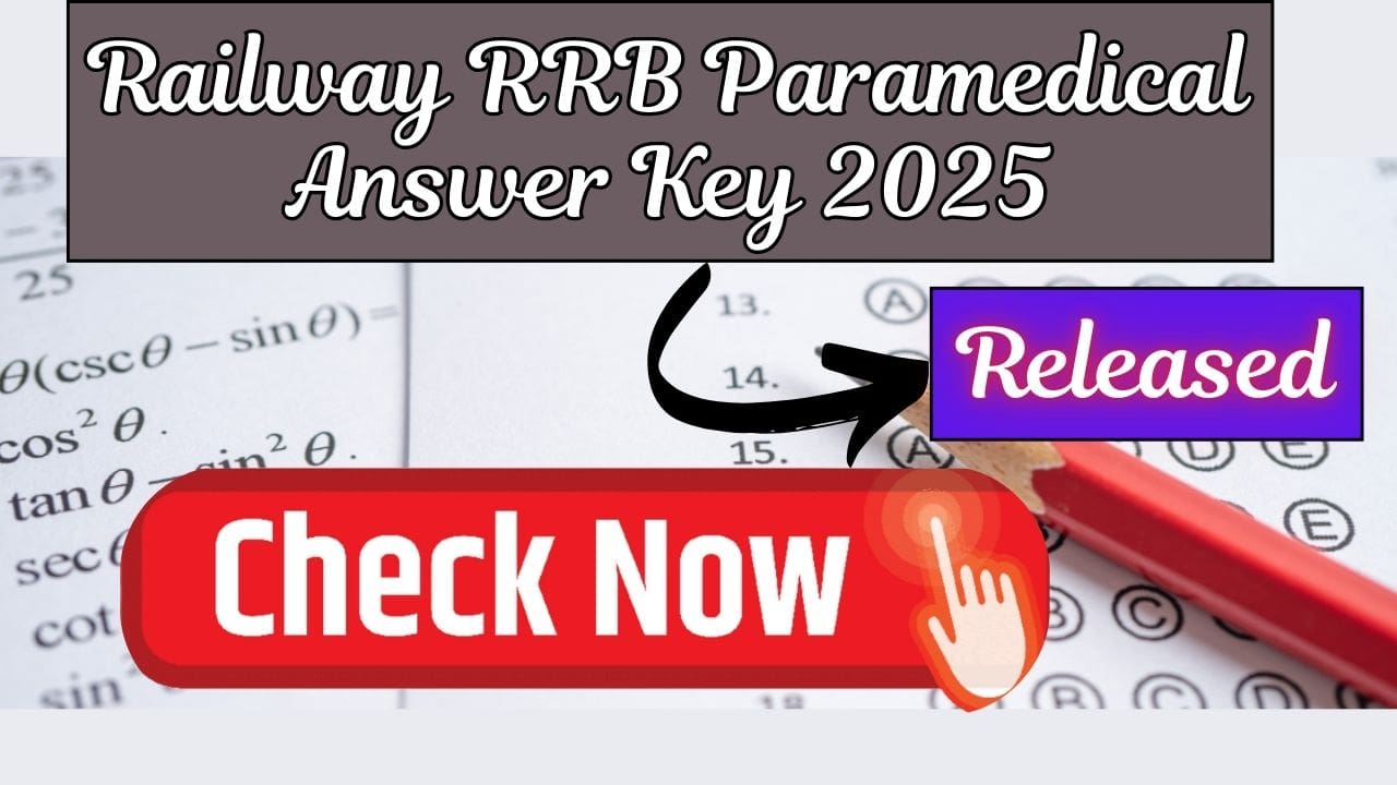 Railway RRB Paramedical Answer Key 2025