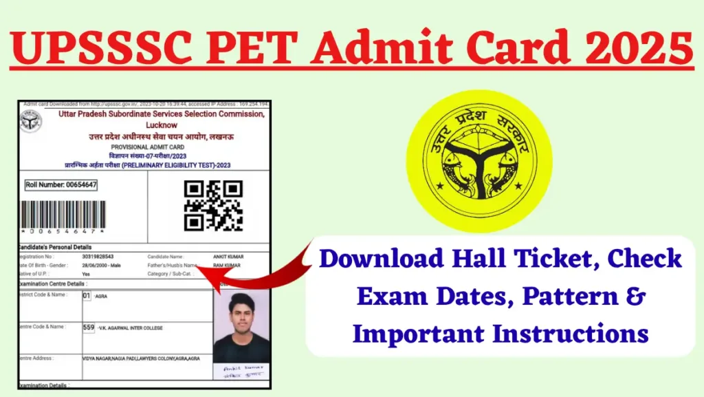 UPSSSC PET Admit Card 2025