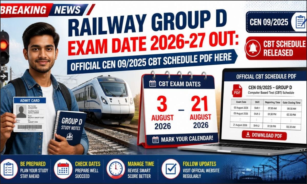 Railway Group D Exam Date 2026-27 Out