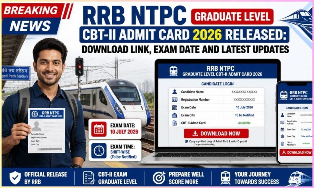 RRB NTPC CBT-II Admit Card 2026 Released: Download Link, Exam Date and Latest Updates! 2 RRB NTPC CBT-II Admit Card